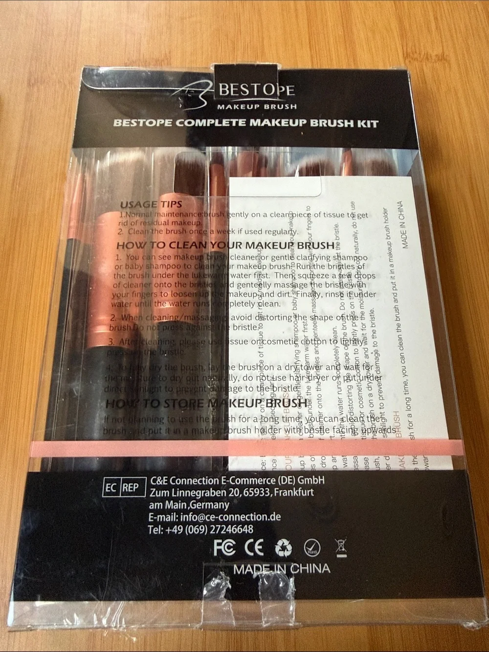 BESTOPE Complete Makeup Brush Kit - Rose Gold & Black